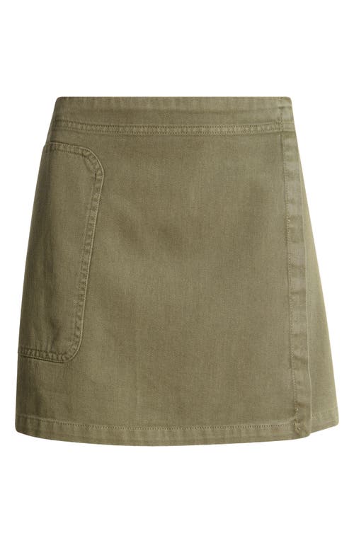 Shop Treasure & Bond Wash Effect Cotton Utility Miniskirt In Olive Kalamata