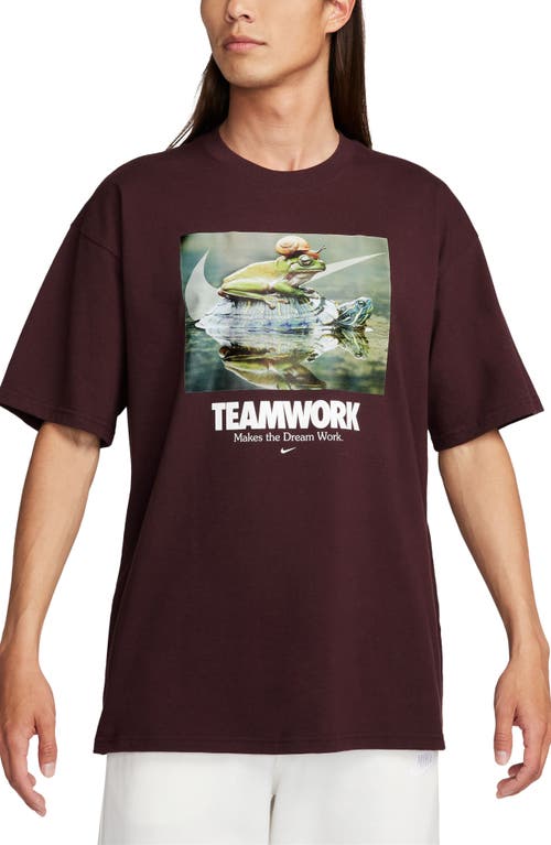 Shop Nike Sportswear Max90 Teamwork Graphic T-shirt In Burgundy Crush