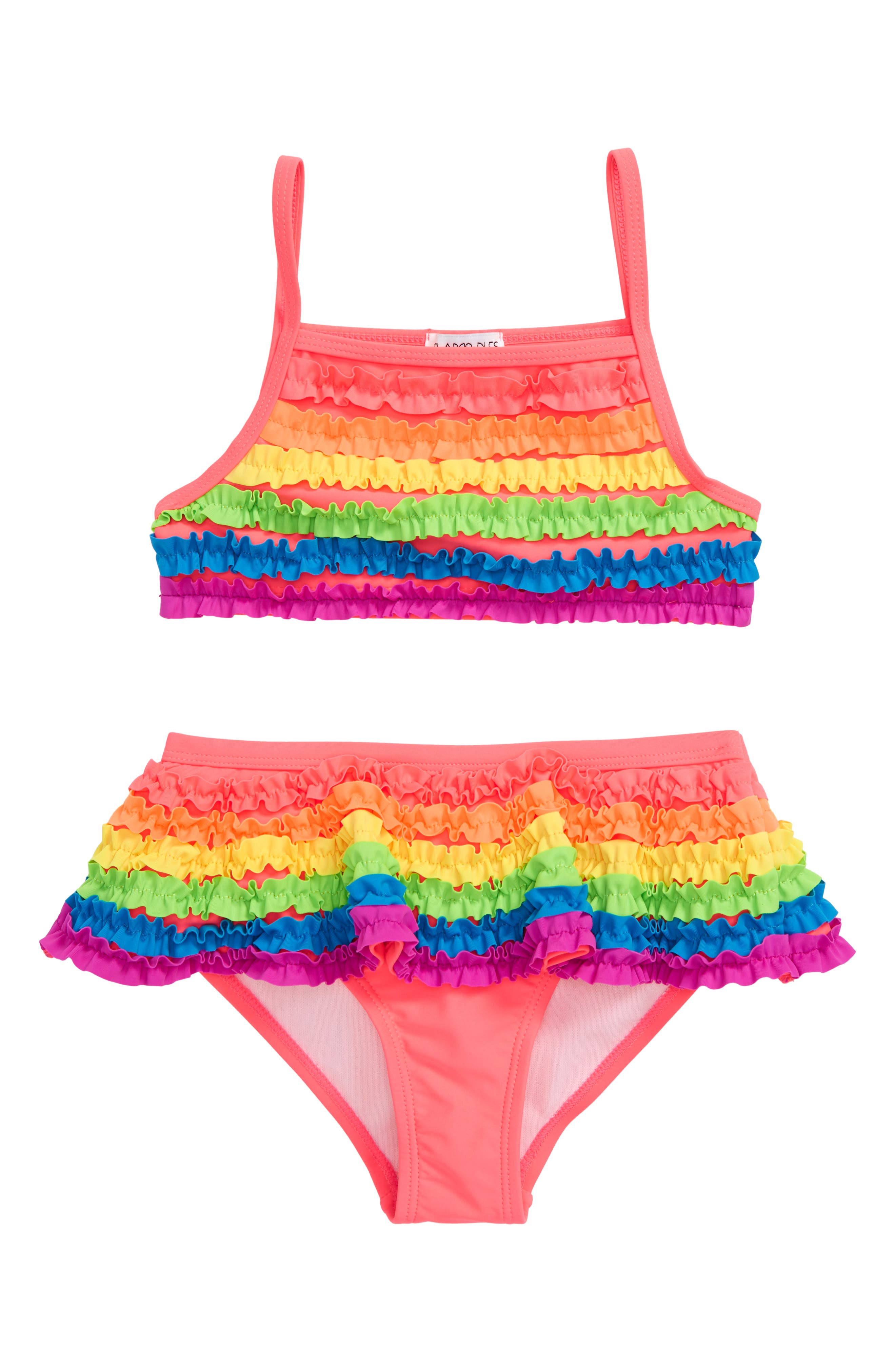 rainbow two piece swimsuit