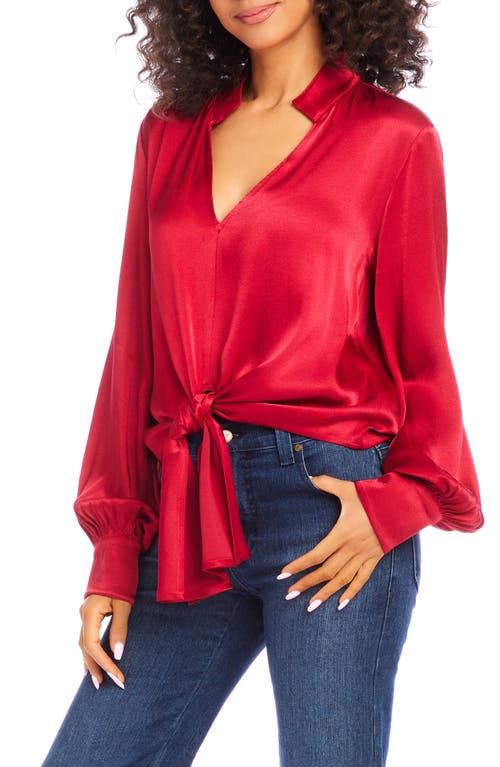 KAREN KANE KAREN KANE TIE FRONT SATIN TOP 