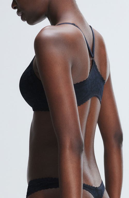 Savage X Fenty Front Closure Lace Push-up Bra In Black Caviar