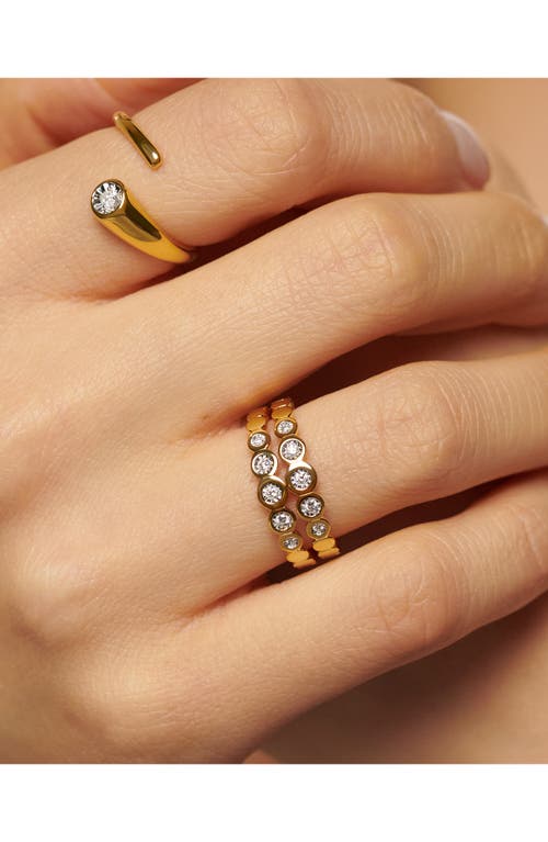 Shop Monica Vinader Lab Created Diamond Half Eternity Ring In 18ct Gold Vermeil/diamond