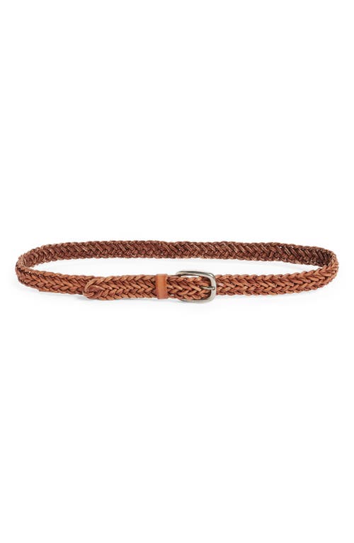 Houston Woven Leather Belt in Cuoio