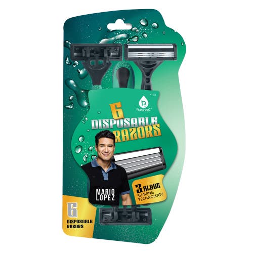 Shop Pursonic Mario Lopez 6 Disposable Razors In Green