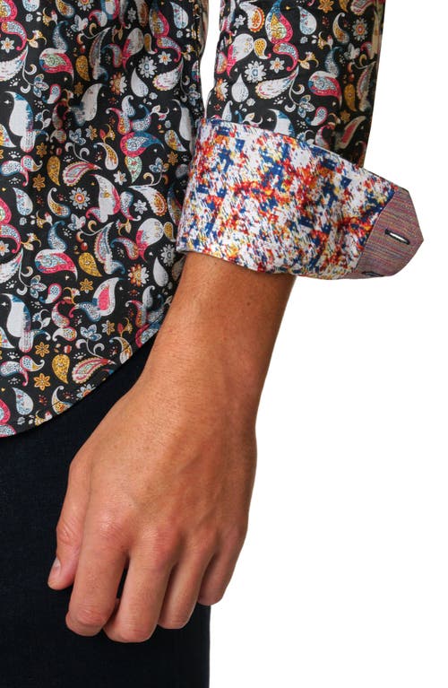 Shop Robert Graham Durham Paisley Woven Button-up Shirt In Black Multi
