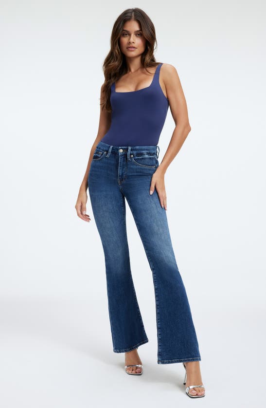 Good American Good Legs Cropped High-rise Bootcut Jeans In Indigo329