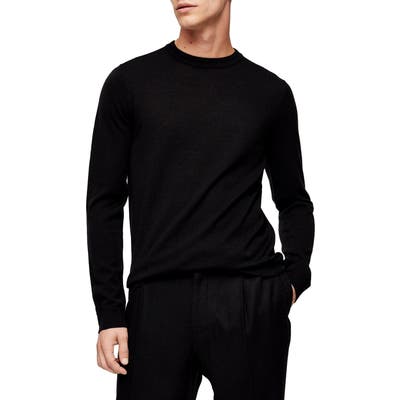 Topman Merino Wool Crewneck Sweater, Black