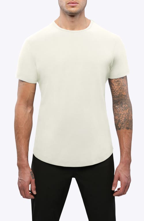 Shop Cuts Ao Curve Hem Cotton Blend T-shirt In Ecru