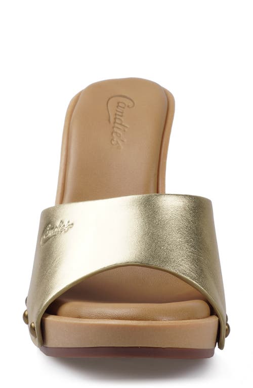 Shop Candies Candie's Antonella Slide Sandal In Gold Leather