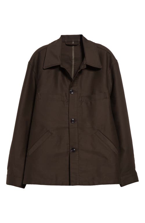 Shop Lemaire Twisted Seam Workwear Jacket In Dark Brown Br449