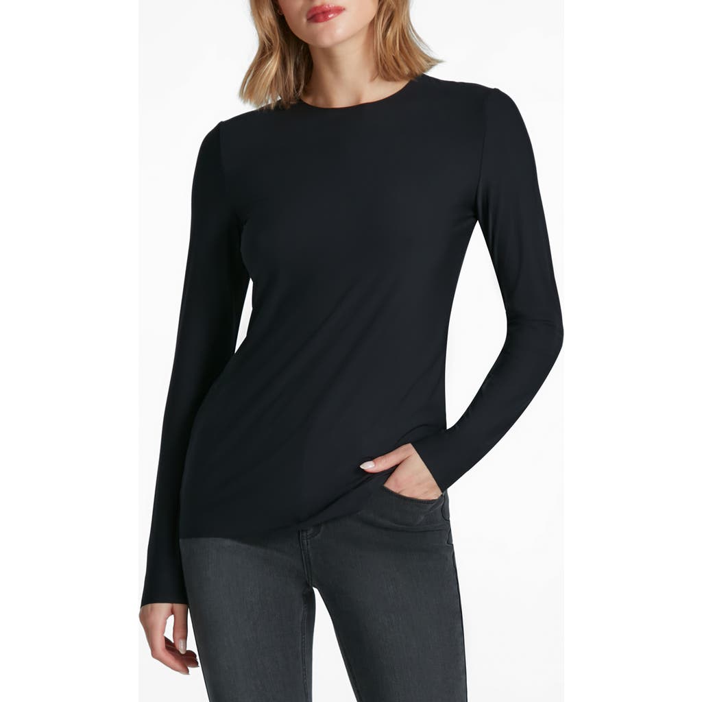 Commando Butter Crewneck Long Sleeve Top In Black