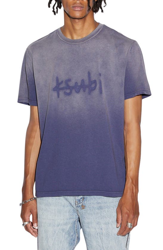 Shop Ksubi Heritage Kash Ombré Logo Graphic T-shirt In Blue