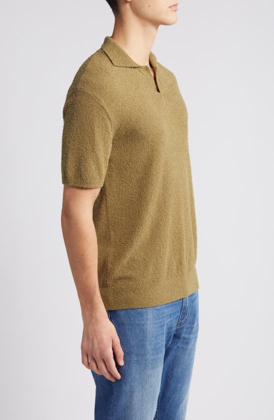 Shop Closed Textured Johnny Collar Shirt In Sage Tea