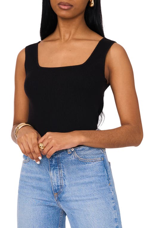 Shop 1.state Square Neck Rib Tank In Rich Black