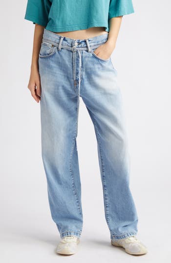 Acne Studios 1991 Toj Distressed High Waist Loose Fit Jeans 