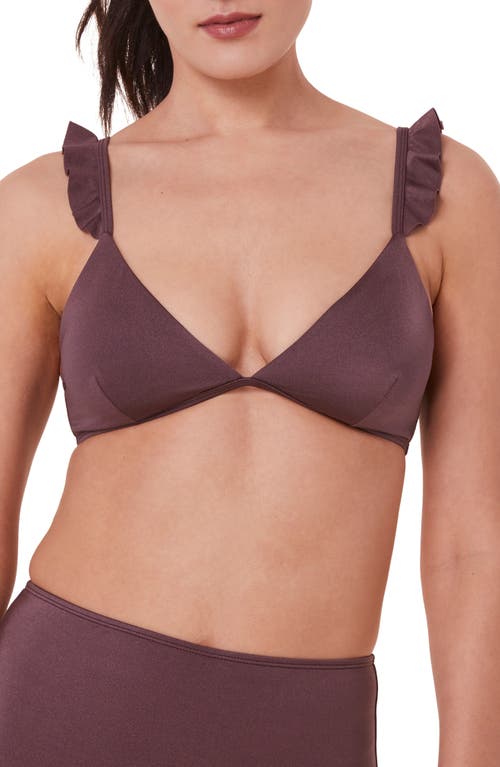 Andie The Nemale Ruffle Bikini Top Licorice at Nordstrom,