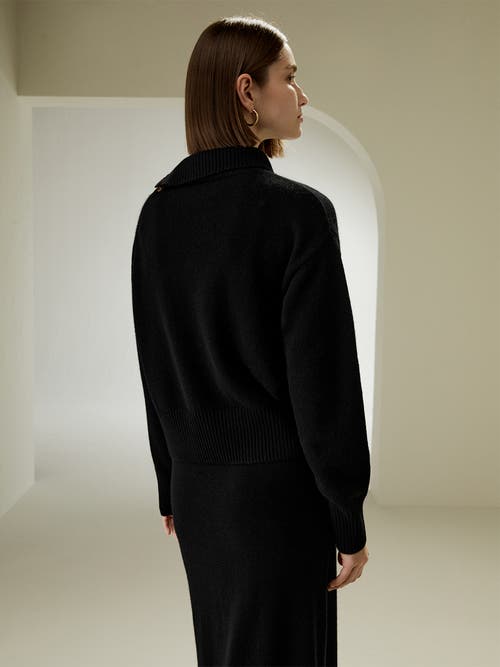 LILYSILK LILYSILK CASHMERE SWEATER WITH ROW OF SIDE BUTTONS 