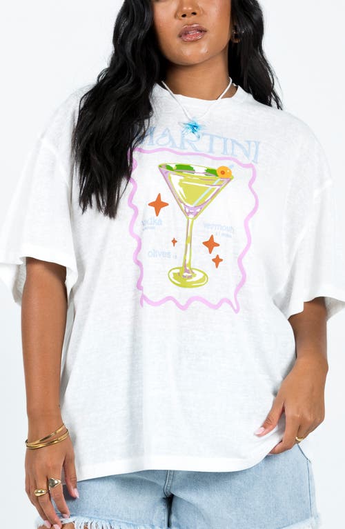 Shop Princess Polly Martini Oversize Graphic T-shirt In White