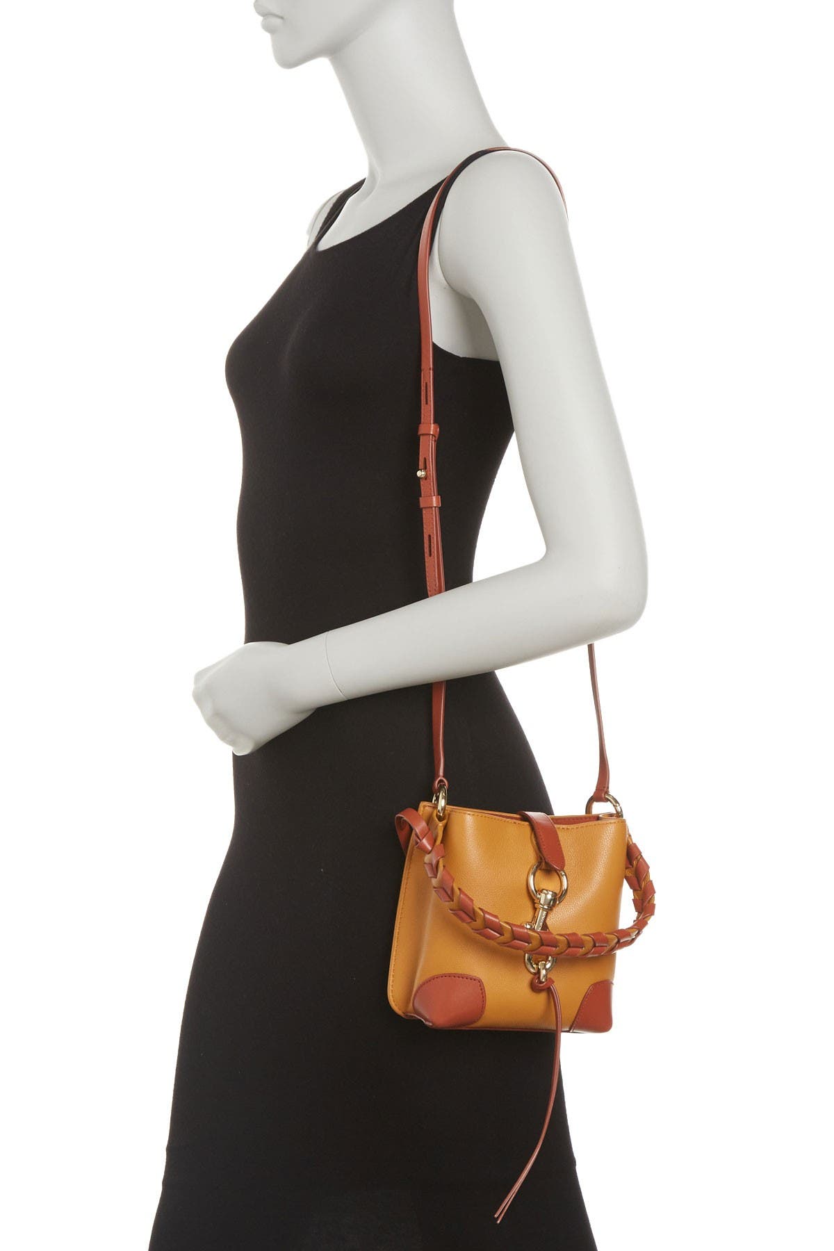 megan mini feed bag with whipstitch