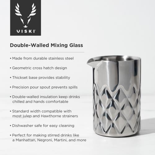 Viski Double-walled Mixing Glass In Silver