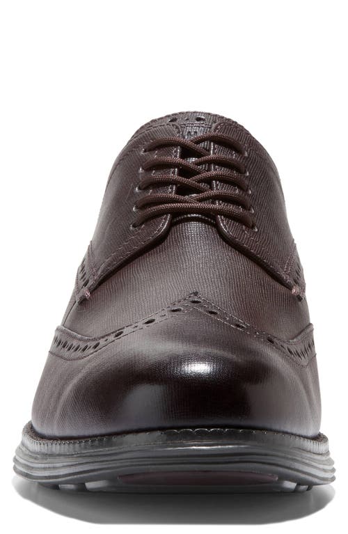 Shop Cole Haan Original Grand Wingtip Derby In Dark Chocolate/charcoal