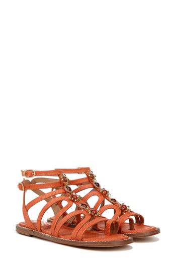Shop Sam Edelman Tianna Ankle Strap Sandal In Terra Orange