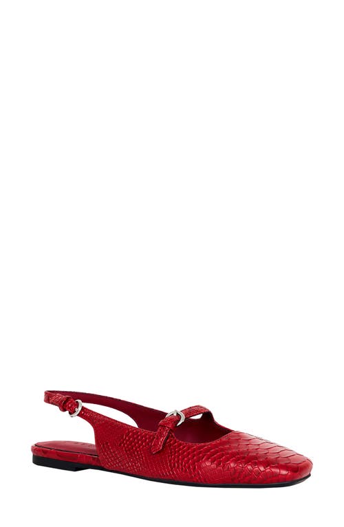 Katy Perry The Evie Snakeskin Embossed Slingback Flat in Cranberry 