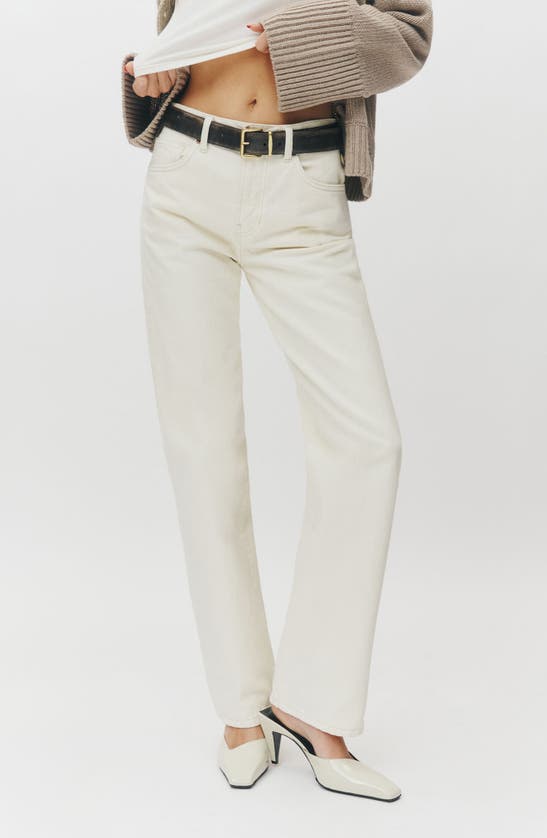 Shop Reformation Val '90s Mid Rise Relaxed Straight Leg Organic Cotton Jeans In Fior Di Latte