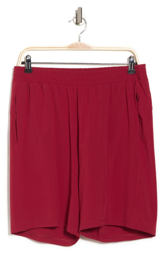 Z By Zella Traverse Woven Shorts In Red Cinder