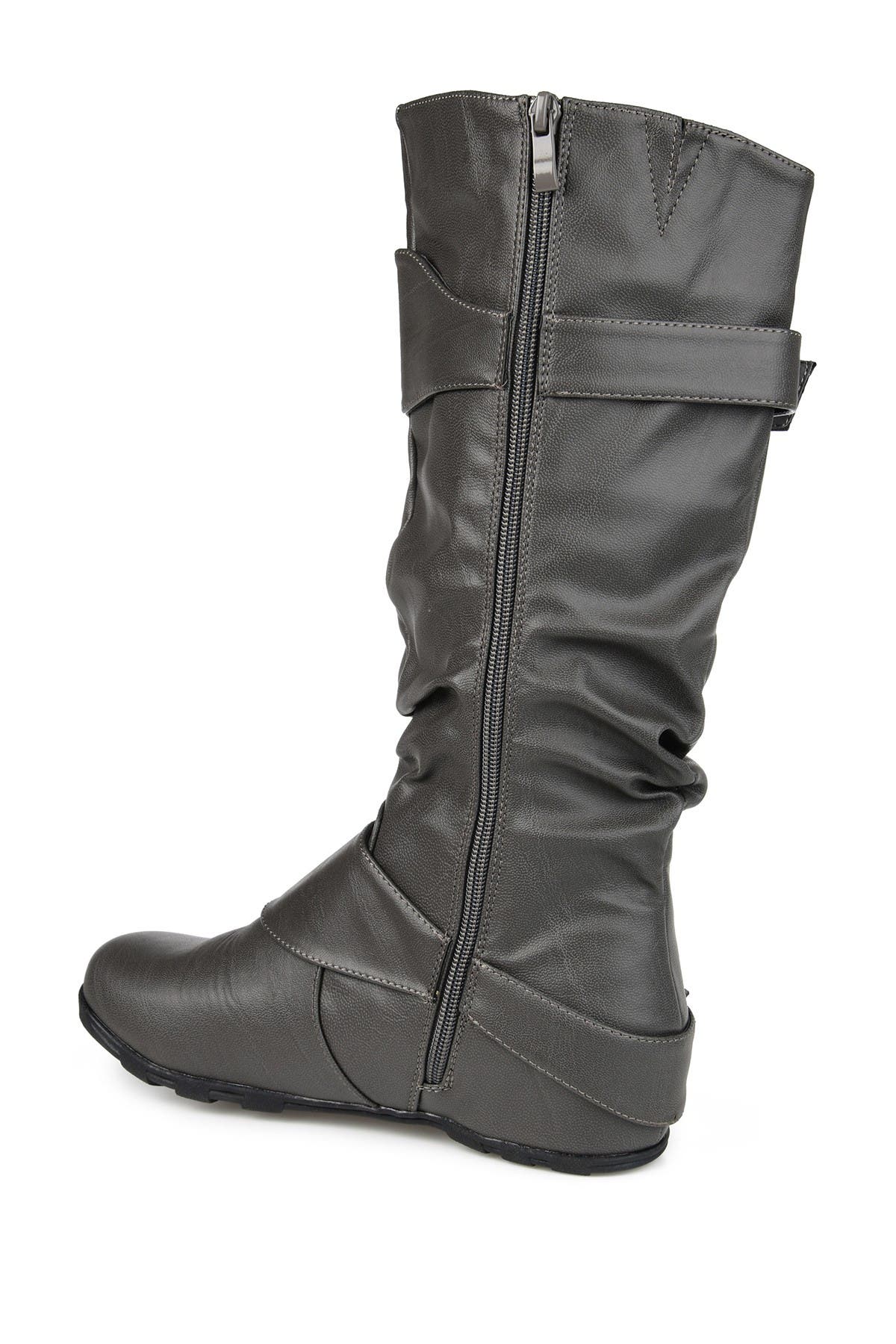 gray wide calf boot