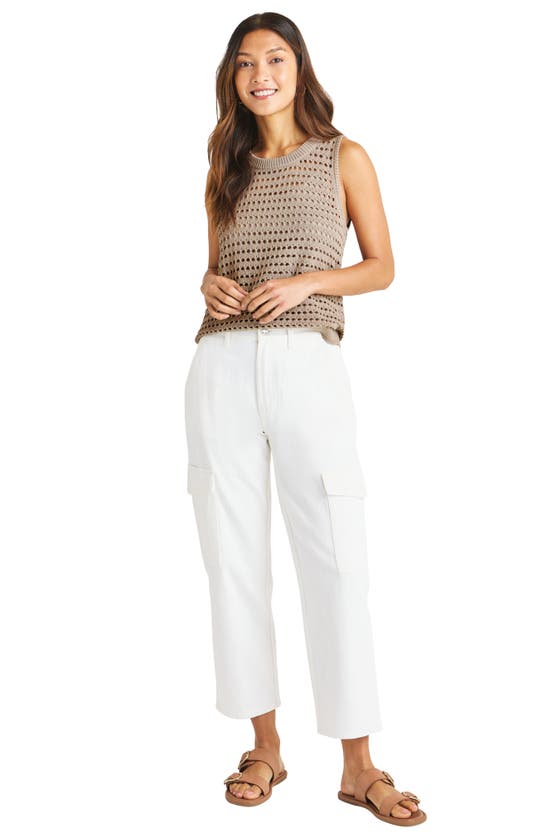 Splendid Asher Open Knit Sleeveless Top In Rattan