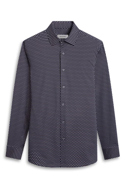 Bugatchi James Ooohcotton® Dot Button-up Shirt In Black