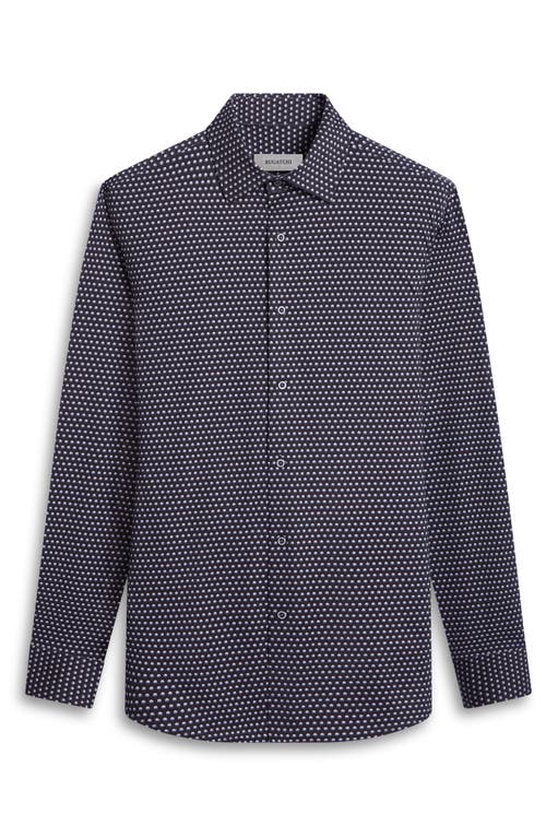 Shop Bugatchi James Ooohcotton® Dot Button-up Shirt In Black