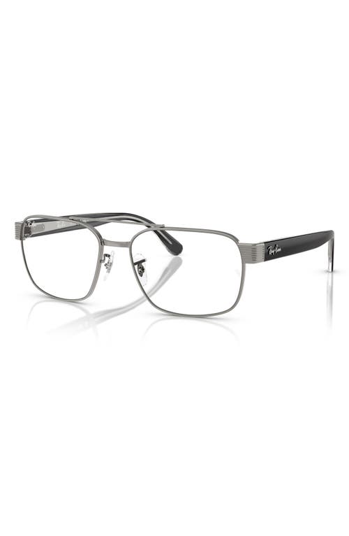 Ray Ban Ray-ban 58mm Square Optical Glasses In Gunmetal