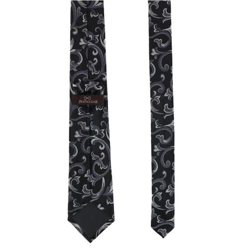 Trafalgar Christian The Romantic Brocade Silk Necktie In Silver