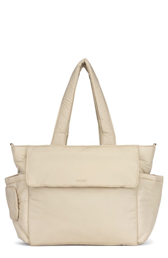 Calpak Babies' Diaper Tote With Laptop Sleeve In Oatmeal