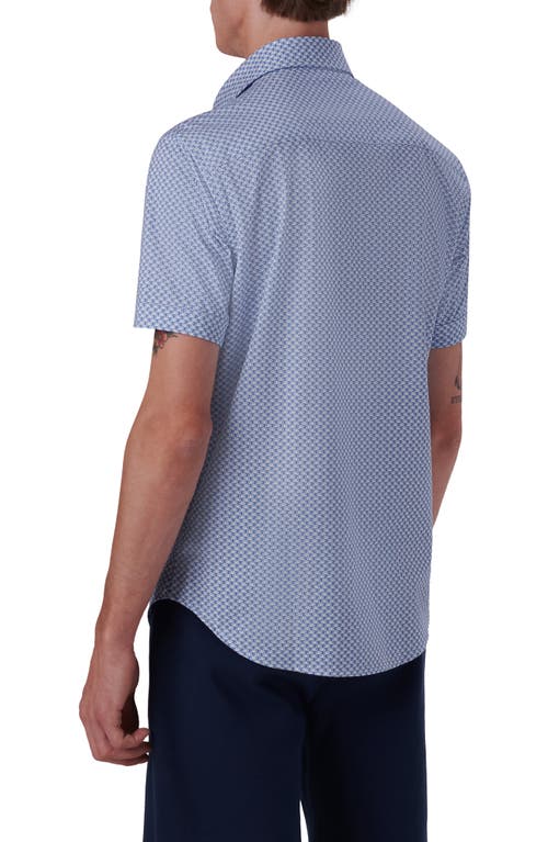 Shop Bugatchi Miles Ooohcotton® Short Sleeve Button-up Shirt In Air Blue