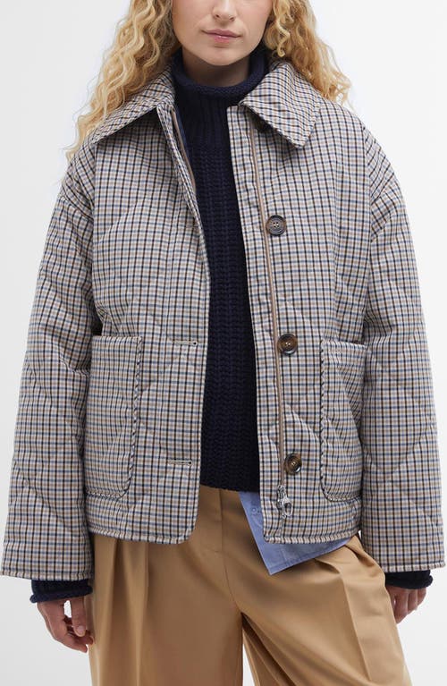 Barbour Cassidie Quilted Jacket In Sky Micro Check