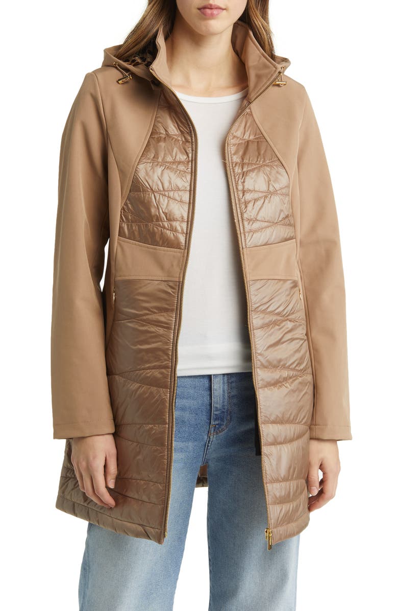 Via Spiga Elliptical Quilted Hooded Softshell Jacket | Nordstrom