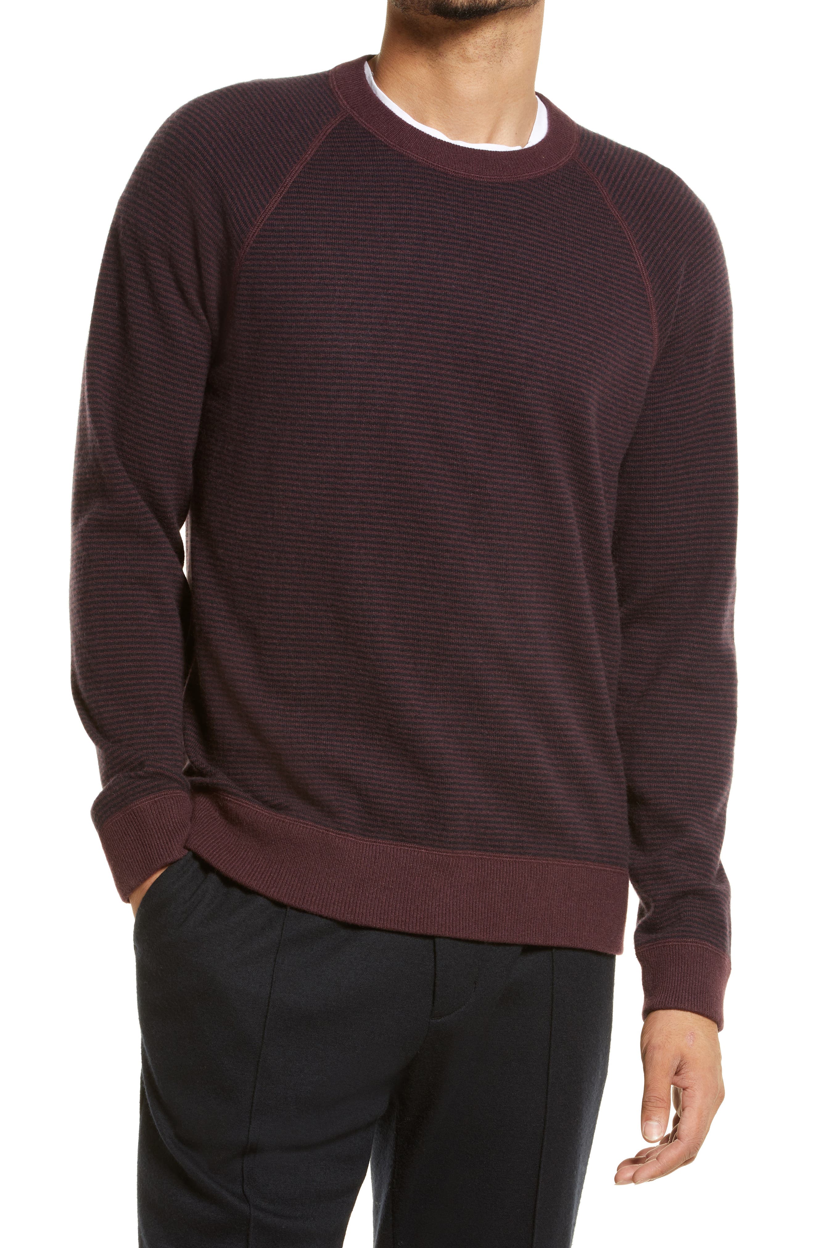 Vince Men's Microstripe Raglan Cashmere 