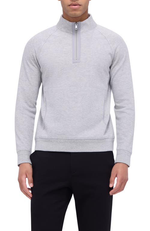 Bugatchi Quarter Zip Pullover In Cement