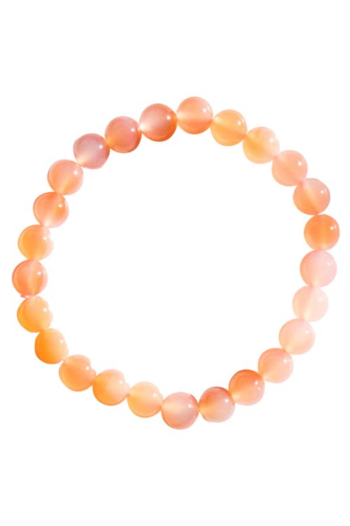 Shop Seree Rosalie Beaded Jade Stone Bracelet In Coral