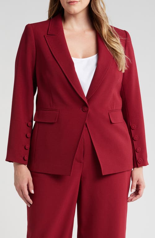 Shop Tahari Asl One-button Blazer In Mulberry