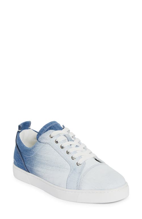 Shop Christian Louboutin Fun Louis Denim Low Top Sneaker In 6607 Blue-white