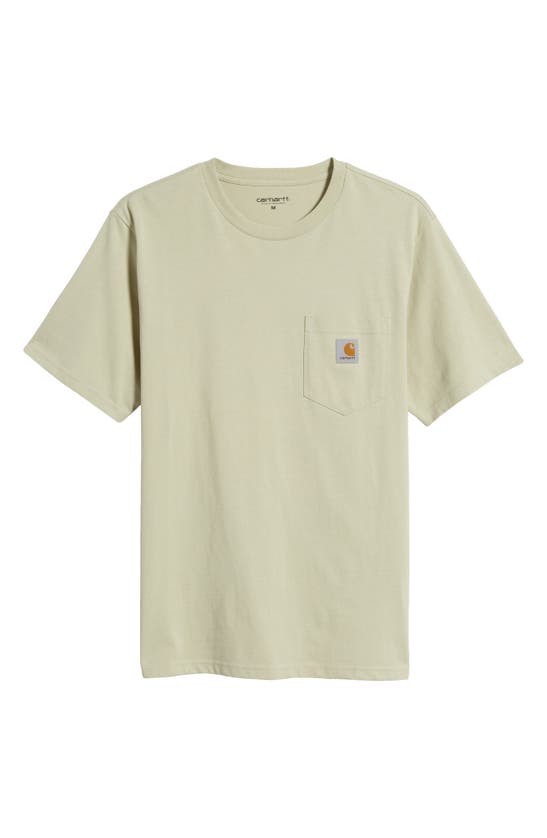 Shop Carhartt Logo Pocket T-shirt In Beige