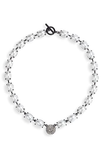 Shop Open Edit Imitation Pearl & Crystal Pavè Collar Necklace In Clear- White- Black