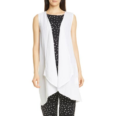 Eileen Fisher Organic Cotton Long Vest, White