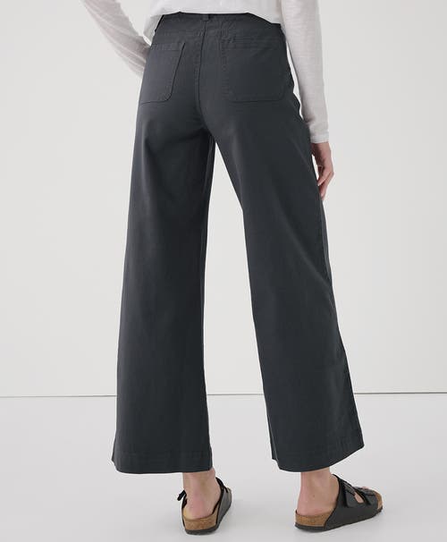 Pact Organic Stretch Twill Denim Wide Leg Pant In Storm