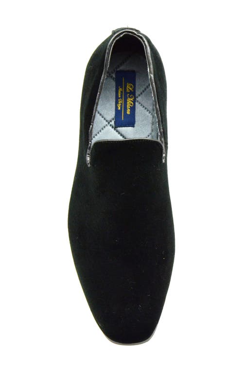 La Milano Alex Velvet Loafer In Black