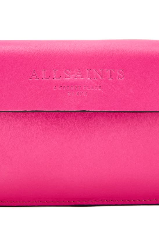 Shop Allsaints Zoe Leather Crossbody Bag In Hot Pink